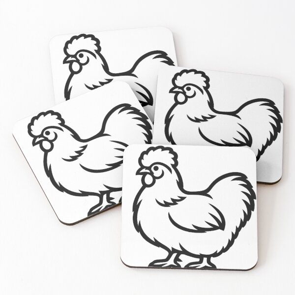 Item preview, Silkie Chicken Outline designed and sold by SilkeHenSticke.