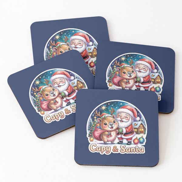 Item preview, Christmas Capybara with Santa | Cute Holiday Animal Sticker designed and sold by Nuist25.