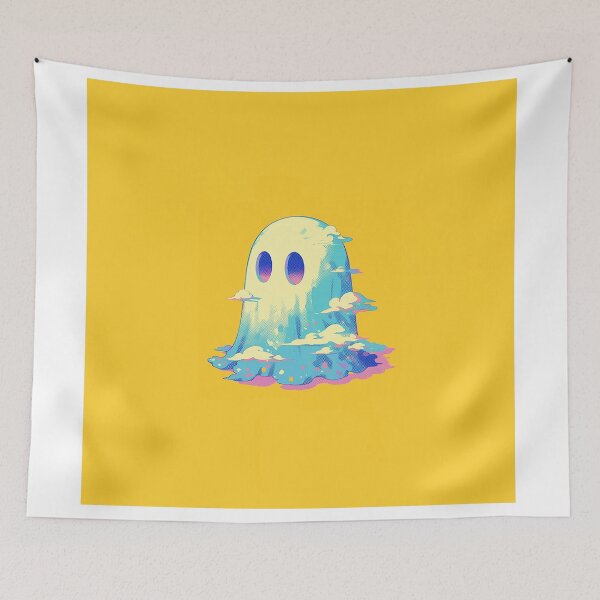 Item preview, Cloudy Ghost – Vaporwave Cute Ghost Illustration designed and sold by Christian Weiss.