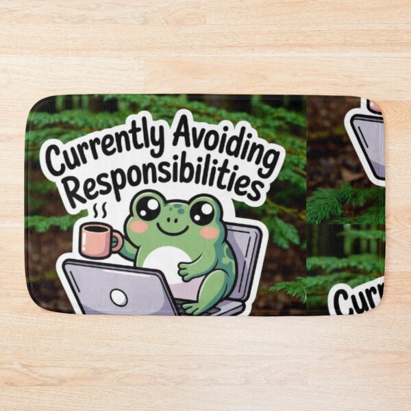 Item preview, Funny Kawaii Frog Meme Sticker – Avoiding Responsibilities Cute Design designed and sold by KawaiiNestching.