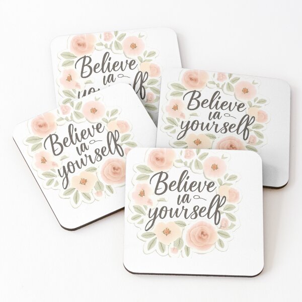 Item preview, Believe In Yourself Floral Motivational Sticker designed and sold by Stickerrwallah.