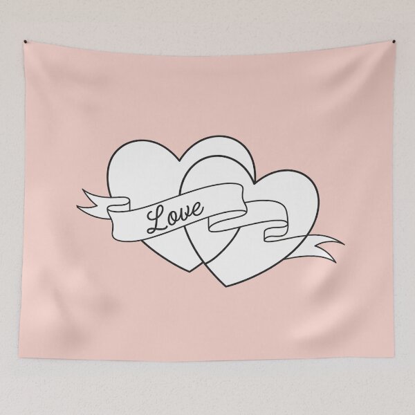 Item preview, Two Intertwined Hearts with Ribbon and Love Quote designed and sold by Owcomm.