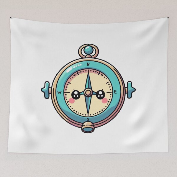 Item preview, Find Your Way – Adorable Kawaii Compass designed and sold by SketchOnScreen.