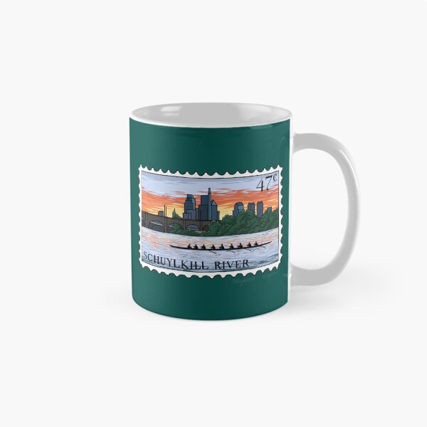 Item preview, Schuylkill River Sunrise Stamp Illustration designed and sold by Elizabeth Weglein.