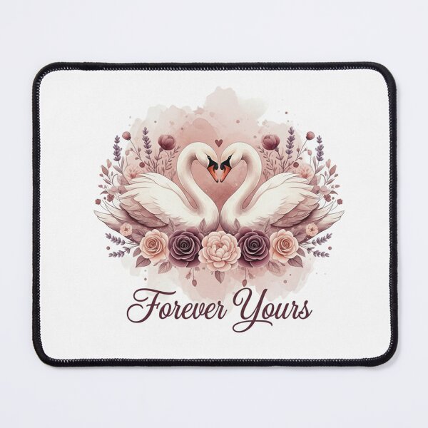 Item preview, Forever Yours Romantic Swan Artwork with Floral Heart designed and sold by Owcomm.