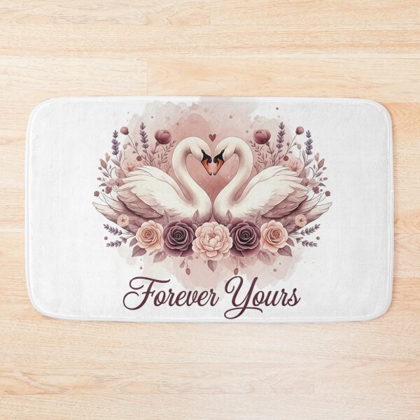 Item preview, Forever Yours Romantic Swan Artwork with Floral Heart designed and sold by Owcomm.