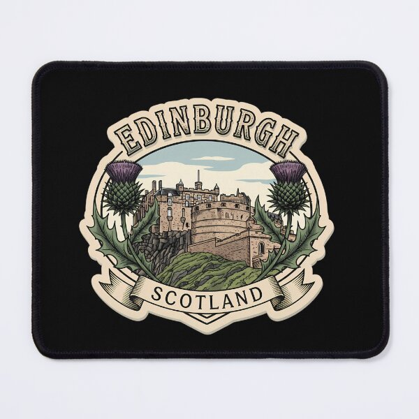 Item preview, Edinburgh Castle Scotland Vintage Emblem with Thistle designed and sold by Digital Dreams Arts.