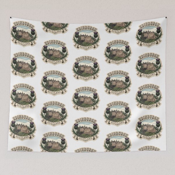 Item preview, Edinburgh Castle Scotland Vintage Emblem with Thistle designed and sold by Digital Dreams Arts.