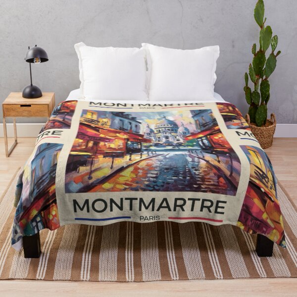 Item preview, Montmartre Paris Travel Poster | Impressionist Café Street Scene with Sacré-Cœur designed and sold by CARRAANN.