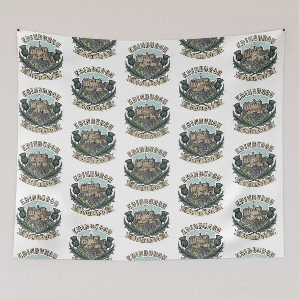 Item preview, Vintage Scotland Emblem - Edinburgh Castle & Thistle Badge designed and sold by Digital Dreams Arts.