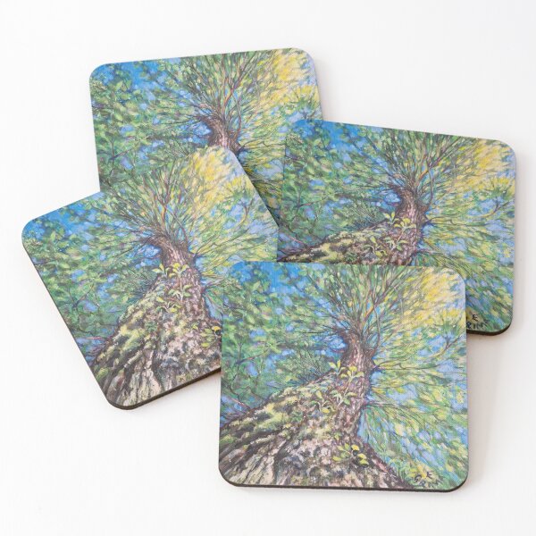 Item preview, Freedom - tree, green leaves, blue sky, knobbly bark designed and sold by LittleLiz.