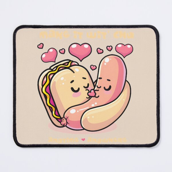 Item preview, Cute Hot Dog Couple Kissing with Hearts | PERFECT GIFT FOR YOU AND FRIENDS designed and sold by MaryFoulk.