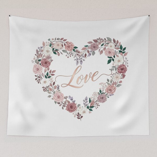 Item preview, Love Floral Heart Wreath Illustration designed and sold by Owcomm.