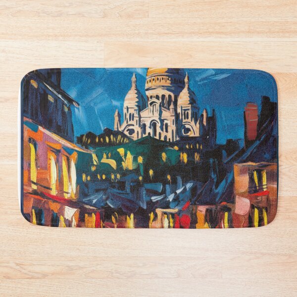 Item preview, Montmartre Paris Travel Poster | Sacré-Cœur at Night Impressionist Painting designed and sold by CARRAANN.