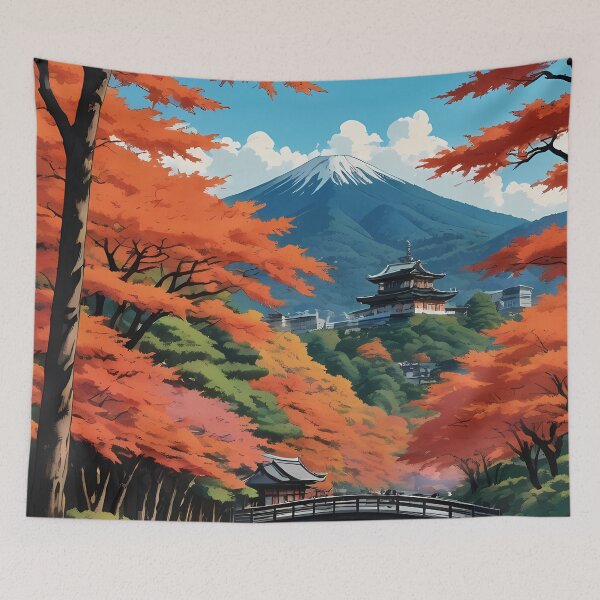 Item preview, Vibrant Maple Canopy in Kyoto designed and sold by HorizonHues.