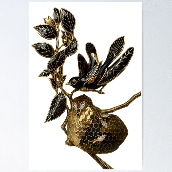 Item preview, Art Deco American Redstart Illustration designed and sold by Avid Imprints.