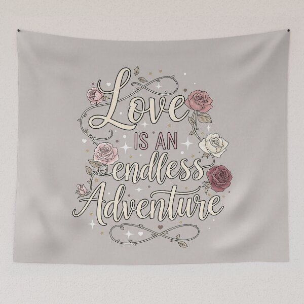 Item preview, Love Is an Endless Adventure Romantic Quote Art designed and sold by Owcomm.