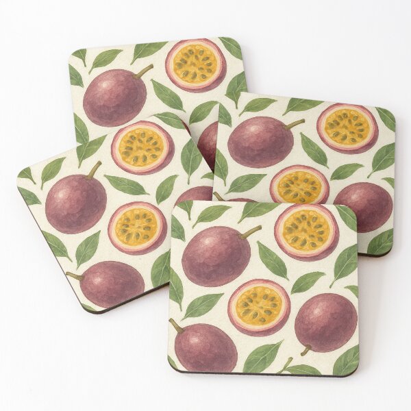 Item preview, Seed-filled pulp passion fruit watercolor pattern textured paper designed and sold by cutsypatterns.
