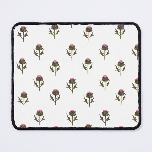 Item preview, Laconic print on a white background of an artichoke flower. Watercolor illustration designed and sold by Grin Katalina Floral Patterns & Cozy Art.