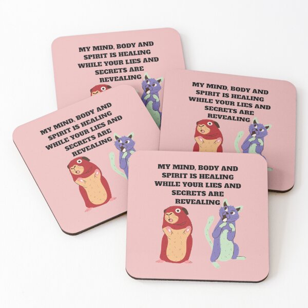 Item preview, CAT WITH A SPOON IN SHOCK LOOKING AT A GUILTY RAT DESIGN WITH QUOTE designed and sold by HealingMedzllc.