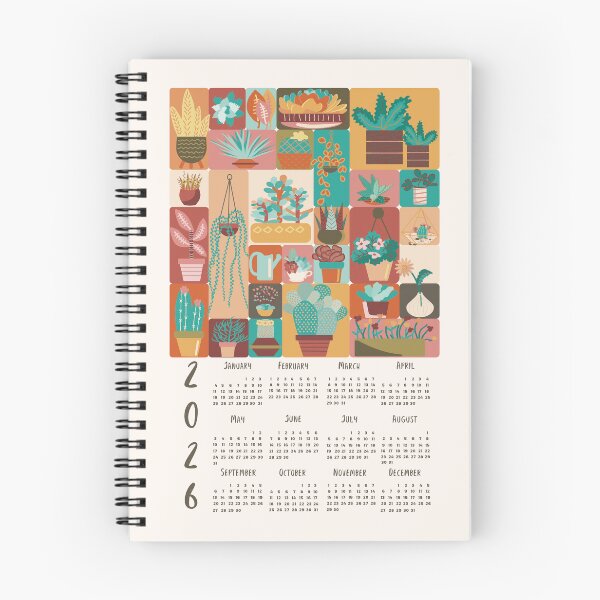Item preview, Potted Love-2026 Wall Calendar-Distant Dunes Palette designed and sold by Annette Chabidon Studio.