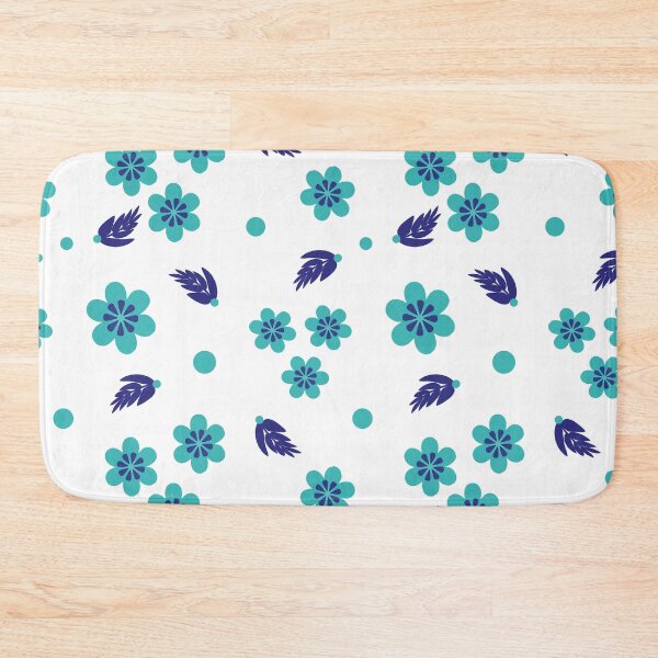 Item preview, Fresh Blue and Green on White  Floral and Feather Seamless Repeat designed and sold by Sharon Schwalbe.