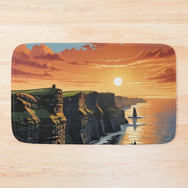 Item preview, Warm Light Over Ireland’s Coastal Giants designed and sold by HorizonHues.