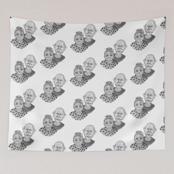 Item preview, Pencil Drawing of Old Couple, Toothless and Bald, Aging Humor  designed and sold by JoyfulWhimsy.