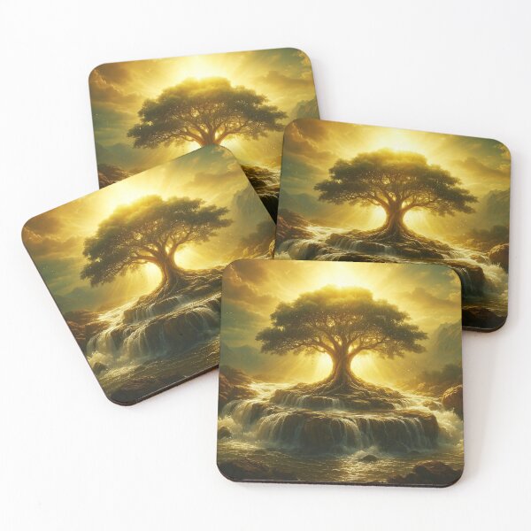 Item preview, Tree of Life with Glowing Waterfalls designed and sold by ParadisePosters.