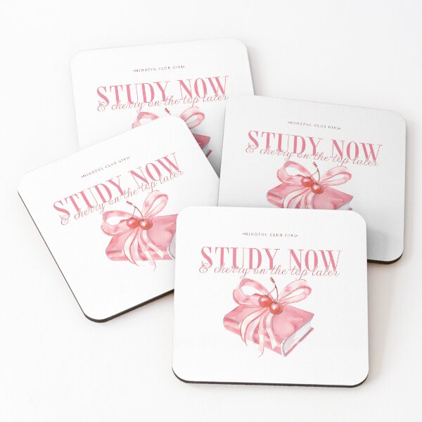Item preview, Study Now, Cherry on the Top Later  Motivational Quote Sticker  Student Inspiration Exam Success Study Aesthetic for kids, teens and women designed and sold by PalleteCreation.