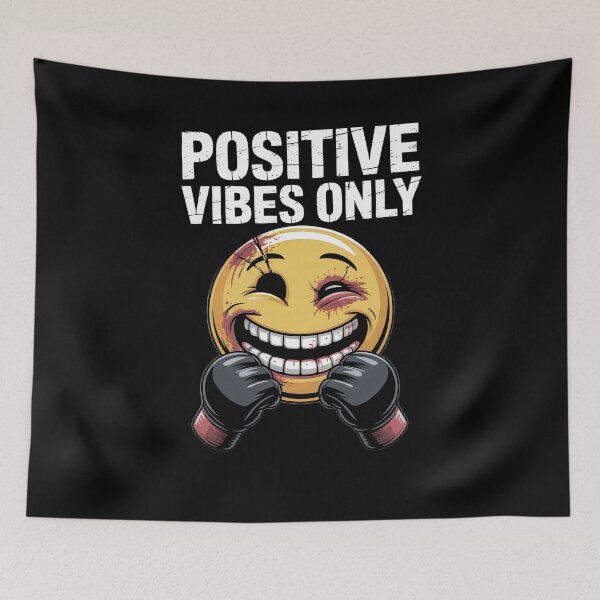 Item preview, Positive Vibes Only – Funny MMA Emoji Fighter designed and sold by JaelTees.