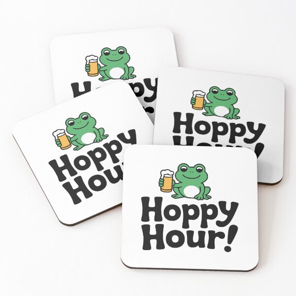 Item preview, Hoppy Hour! Cute Frog Beer Pun designed and sold by PMCreative.