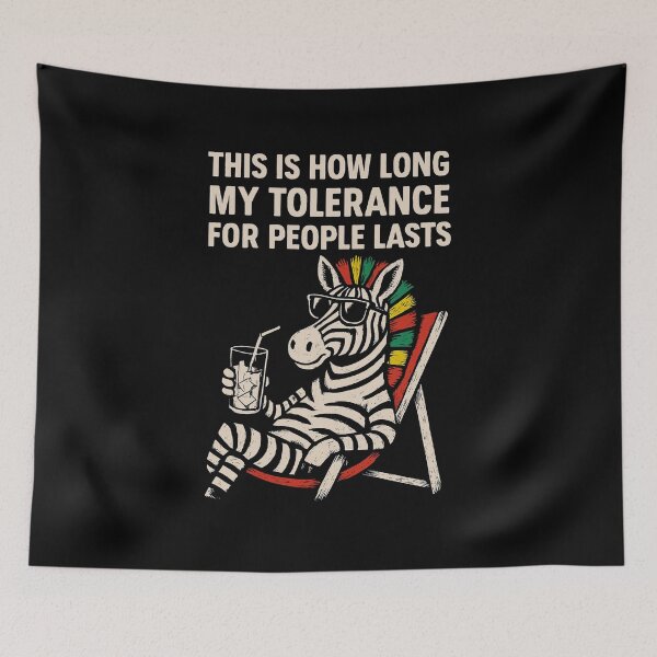 Item preview, This Is How Long My Tolerance for People Lasts – Zebra on Vacation designed and sold by teevoxx.