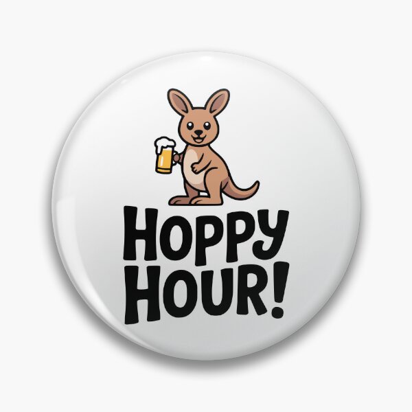 Item preview, Hoppy Hour! Cute Kangaroo Pun designed and sold by PMCreative.