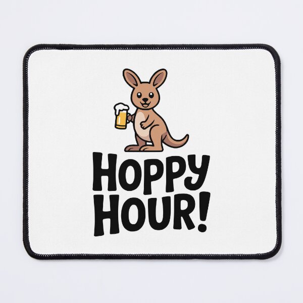 Item preview, Hoppy Hour! Cute Kangaroo Pun designed and sold by PMCreative.