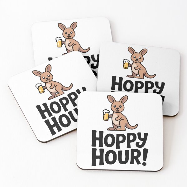 Item preview, Hoppy Hour! Cute Kangaroo Pun designed and sold by PMCreative.