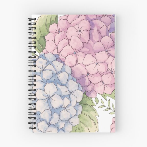 Aperçu de l'œuvre Motif floral d'hortensia pastel – Aquarelle botanique créée et vendue par RiendeersDEAR.