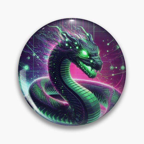 Item preview, Glitch Serpent Viper – Neon Cyberpunk Snake of Code designed and sold by DreamArt Creations.