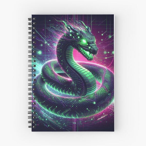 Item preview, Glitch Serpent Viper – Neon Cyberpunk Snake of Code designed and sold by DreamArt Creations.
