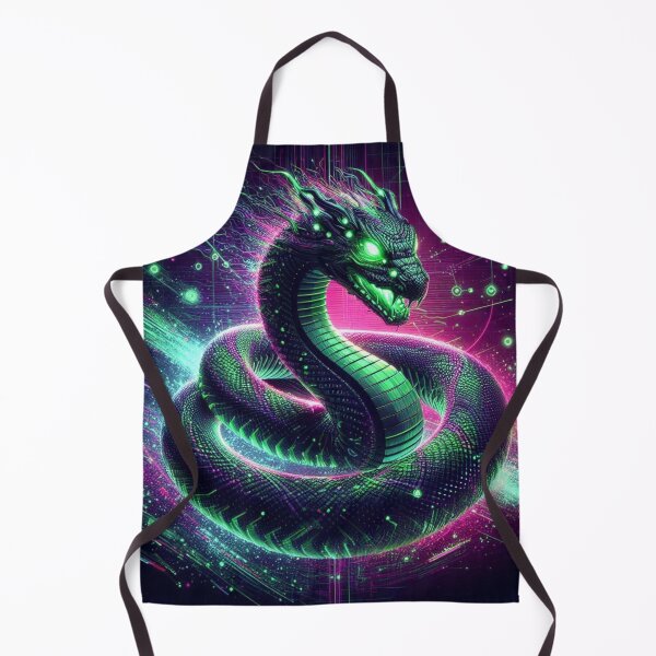 Item preview, Glitch Serpent Viper – Neon Cyberpunk Snake of Code designed and sold by DreamArt Creations.