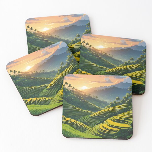 Item preview, Morning Light Over Bali’s Terraced Fields designed and sold by HorizonHues.