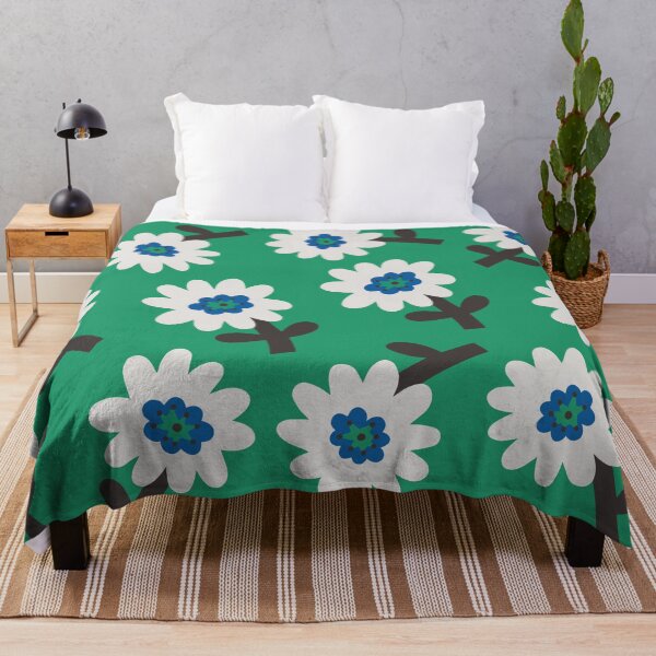 Item preview, Playful White Daisy Pattern on Green designed and sold by NicolaZhukov.