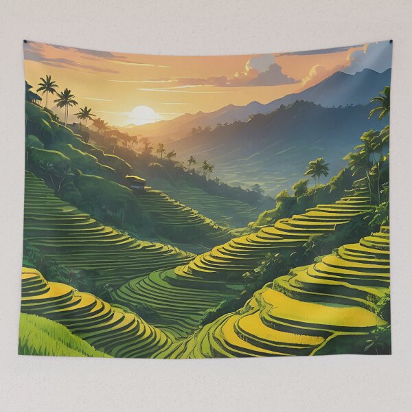 Item preview, Morning Light Over Bali’s Terraced Fields designed and sold by HorizonHues.