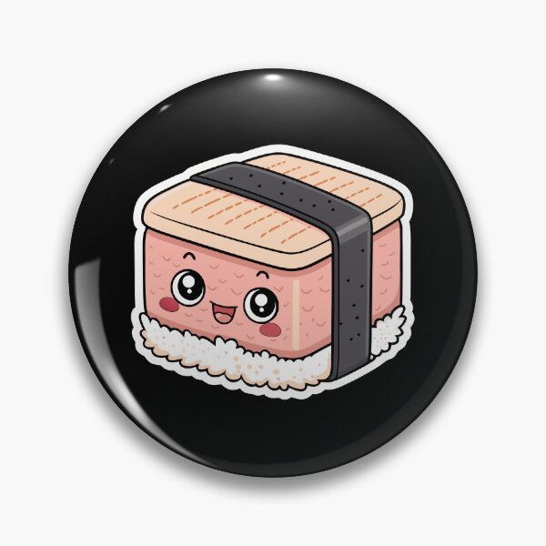 Item preview, Cute Kawaii Hawaiian Musubi Sticker – Smiling Cartoon Rice Snack designed and sold by VividOrganica.