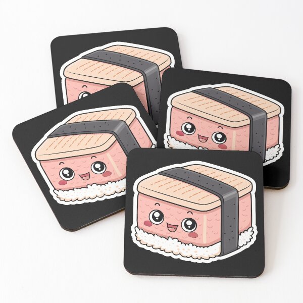 Item preview, Cute Kawaii Hawaiian Musubi Sticker – Smiling Cartoon Rice Snack designed and sold by VividOrganica.