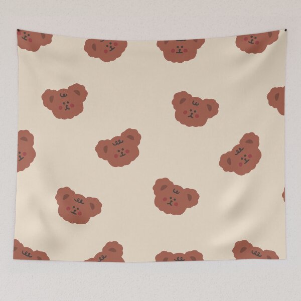 Item preview, Cute Brown Teddy Bear Faces Pattern designed and sold by NicolaZhukov.
