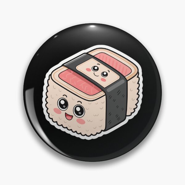 Item preview, Kawaii Musubi Sushi Roll Sticker – Cute Cartoon Rice Snack Design designed and sold by VividOrganica.