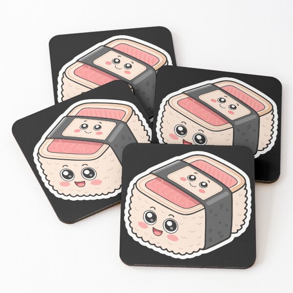 Item preview, Kawaii Musubi Sushi Roll Sticker – Cute Cartoon Rice Snack Design designed and sold by VividOrganica.
