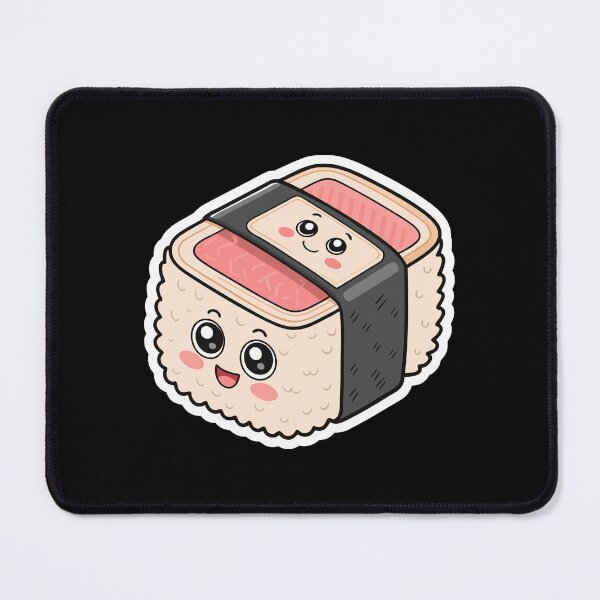 Item preview, Kawaii Musubi Sushi Roll Sticker – Cute Cartoon Rice Snack Design designed and sold by VividOrganica.