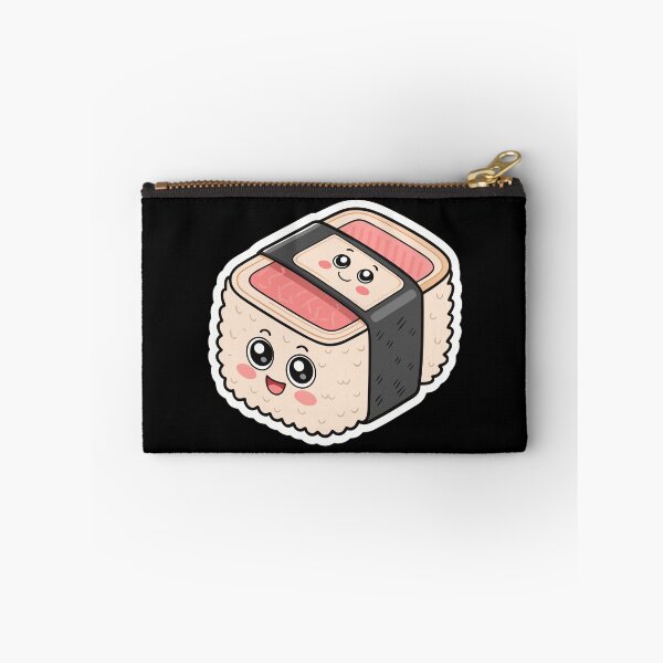 Item preview, Kawaii Musubi Sushi Roll Sticker – Cute Cartoon Rice Snack Design designed and sold by VividOrganica.